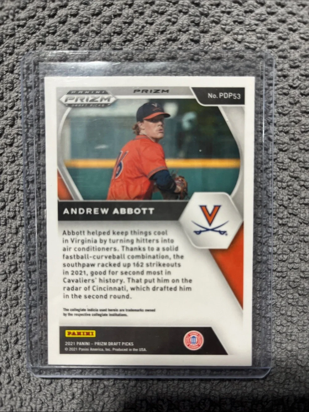 2021 Panini Prizm Draft Picks Andrew Abbott Red Hyper Velocity #PDP53